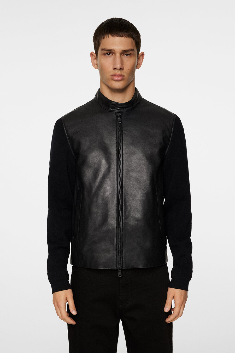 chaqueta híbrida de cuero wade