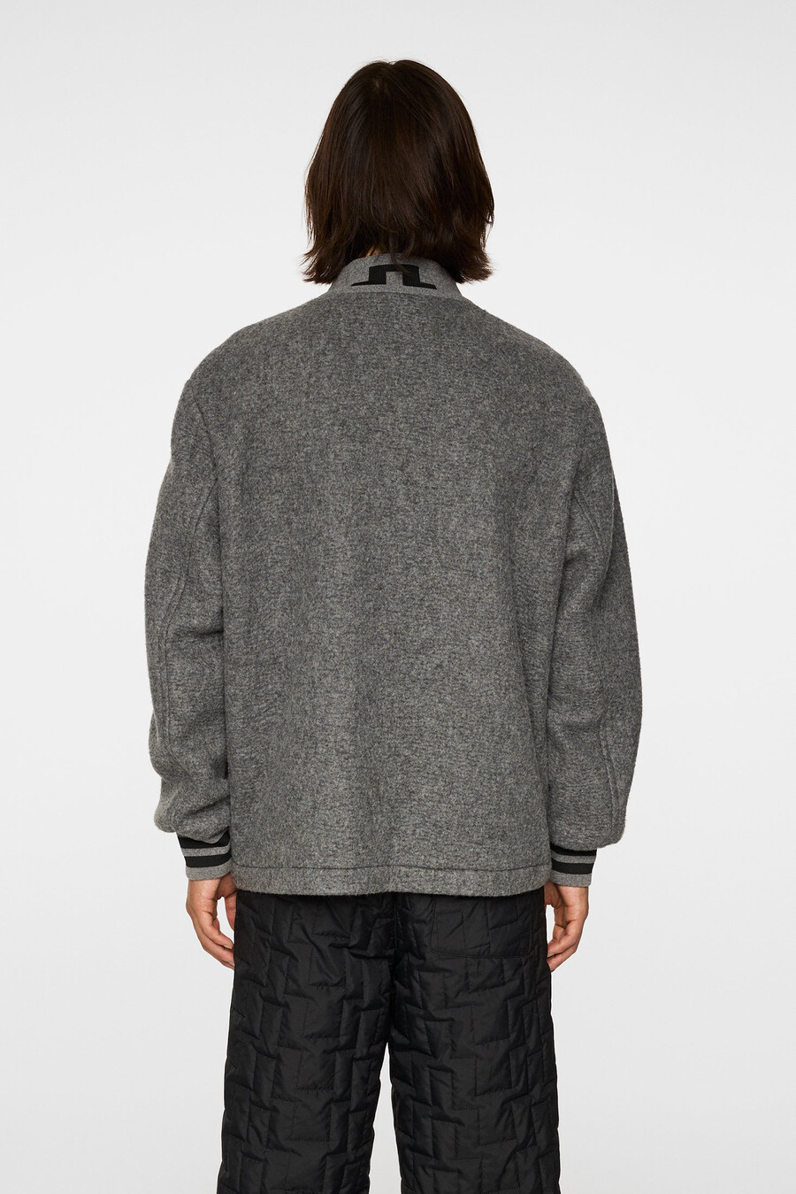 chaqueta de lana de béisbol blane