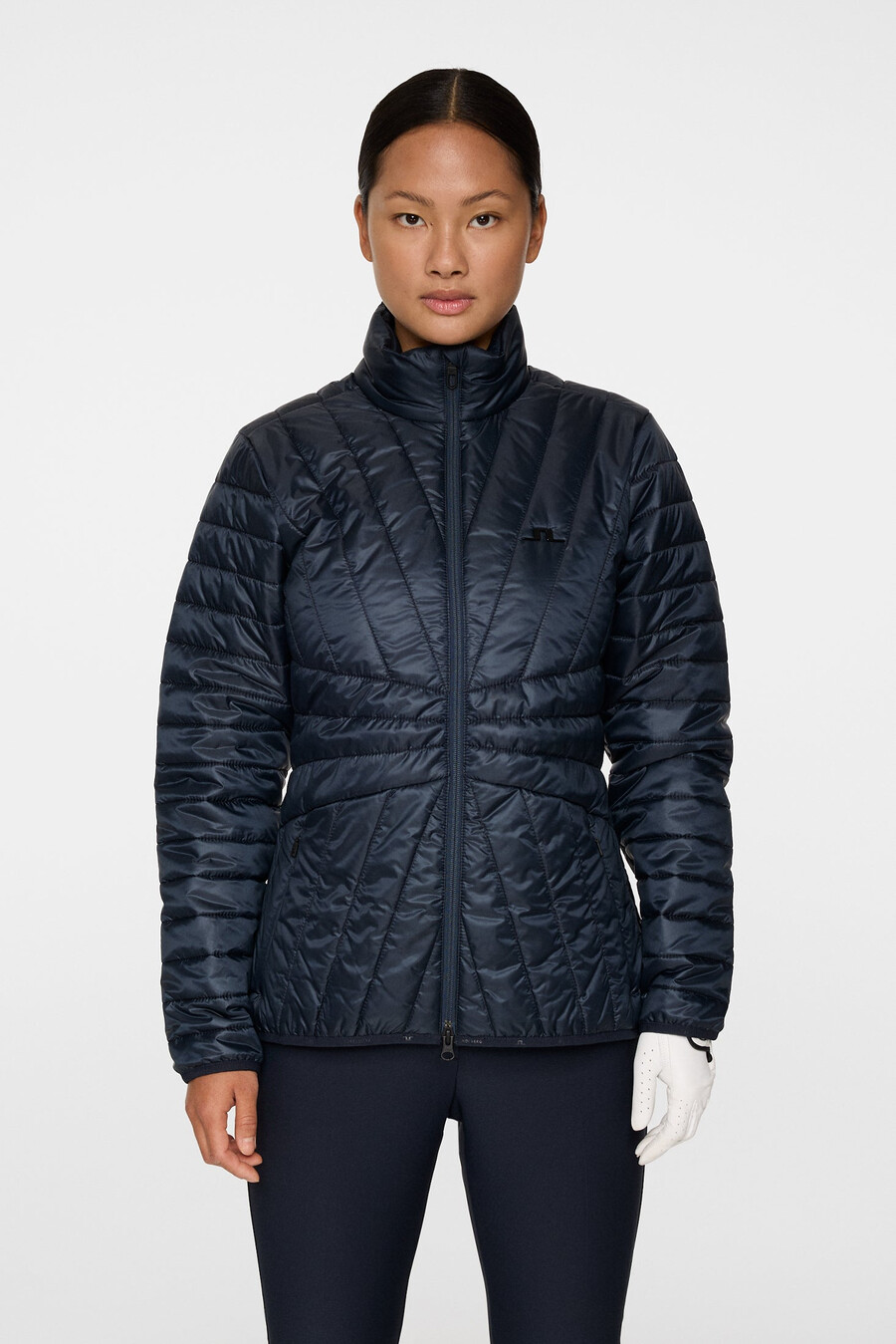 chaqueta acolchada de mármol