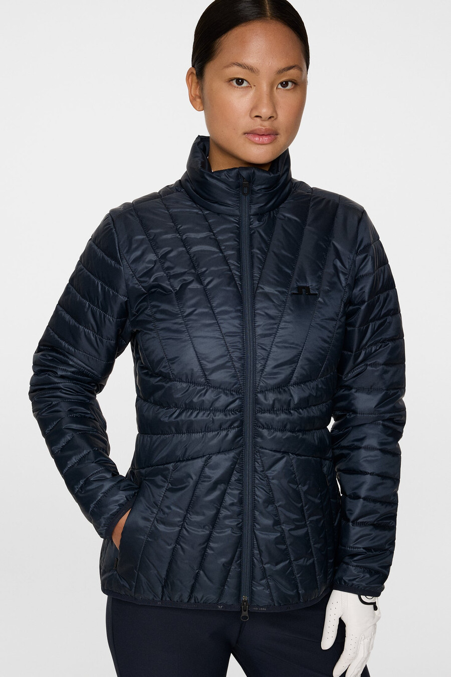 chaqueta acolchada de mármol