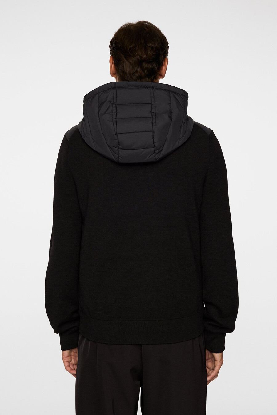 chaqueta híbrida de punto con capucha thorn