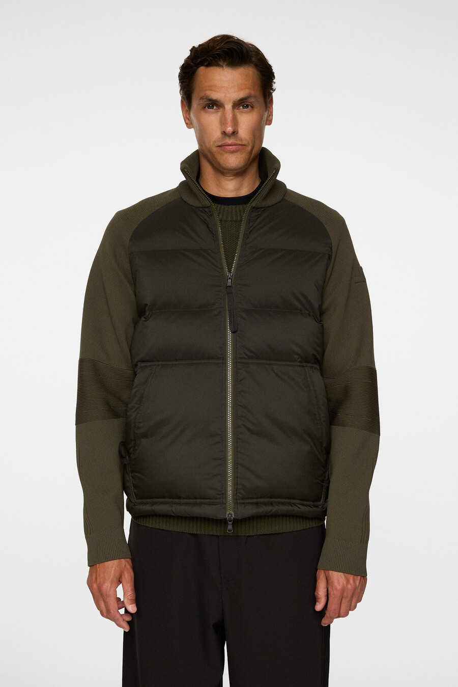 chaqueta híbrida de punto dome