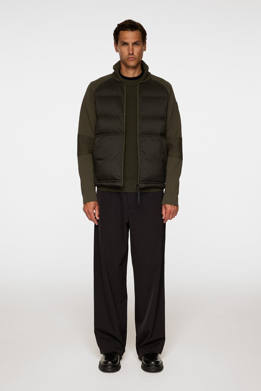 chaqueta híbrida de punto dome