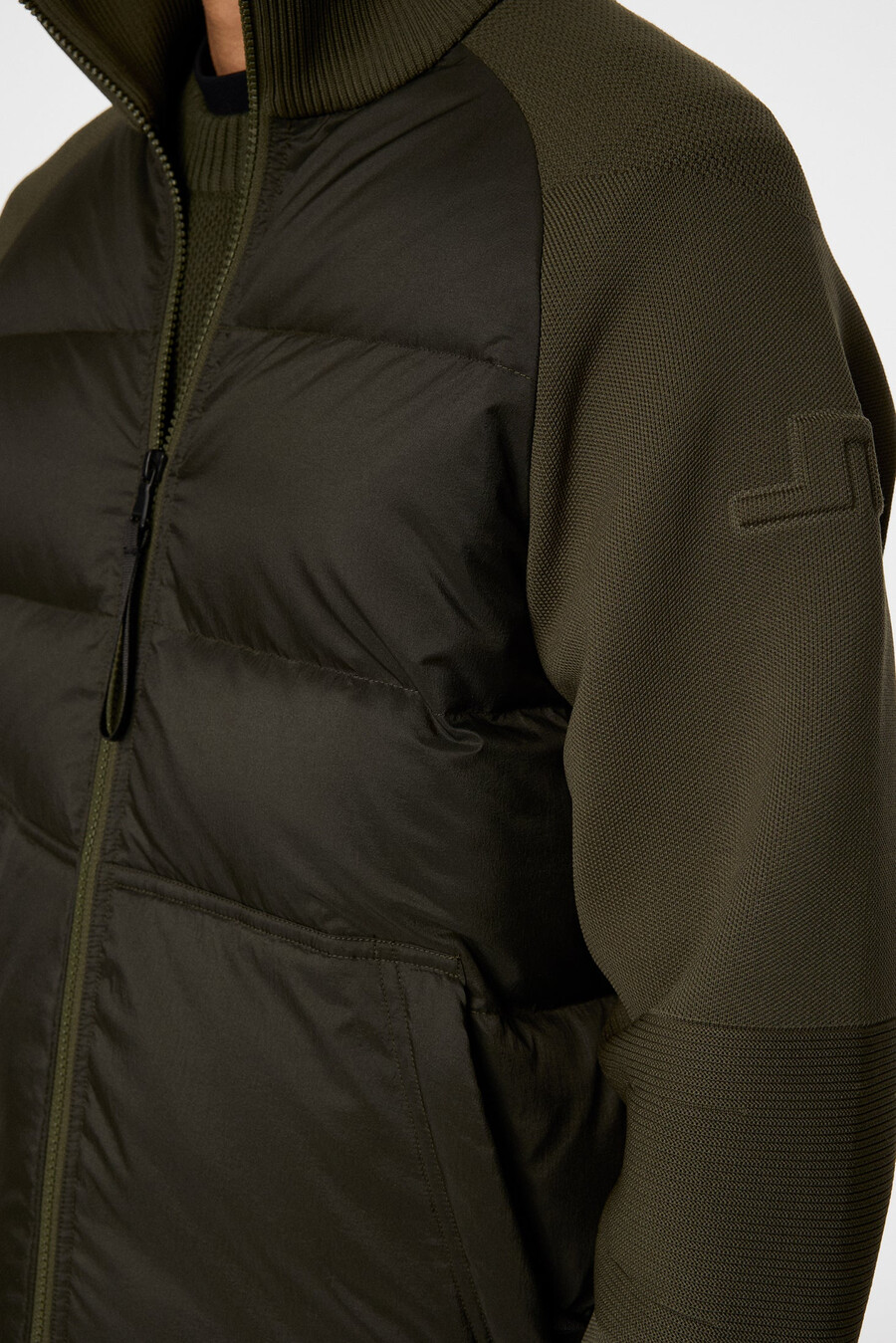 chaqueta híbrida de punto dome