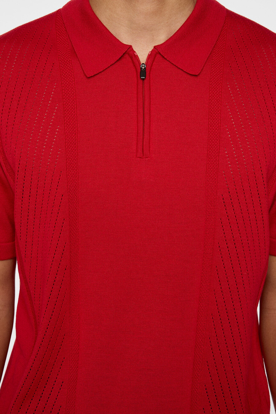 polo de punto con cremallera y estructura remy