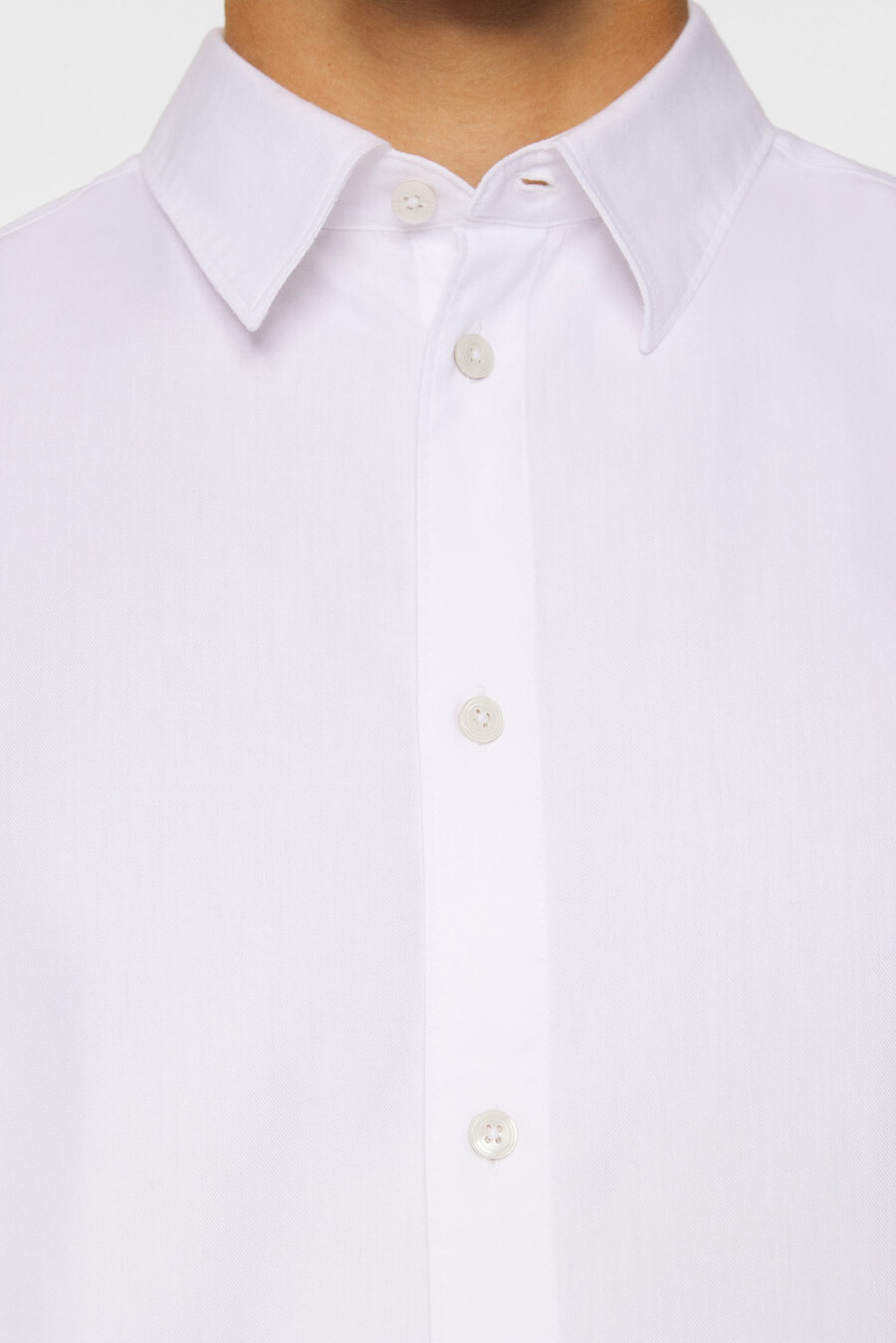 camisa de algodón tencel de manga larga entallada