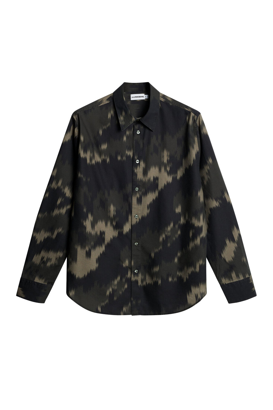 camisa con estampado de tencel de manga larga regular