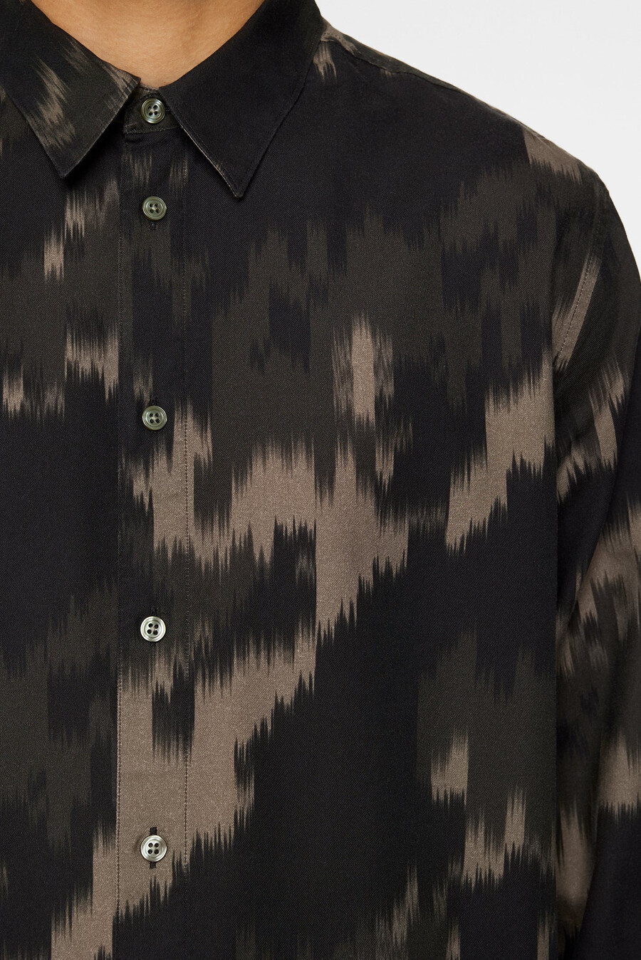 camisa con estampado de tencel de manga larga regular