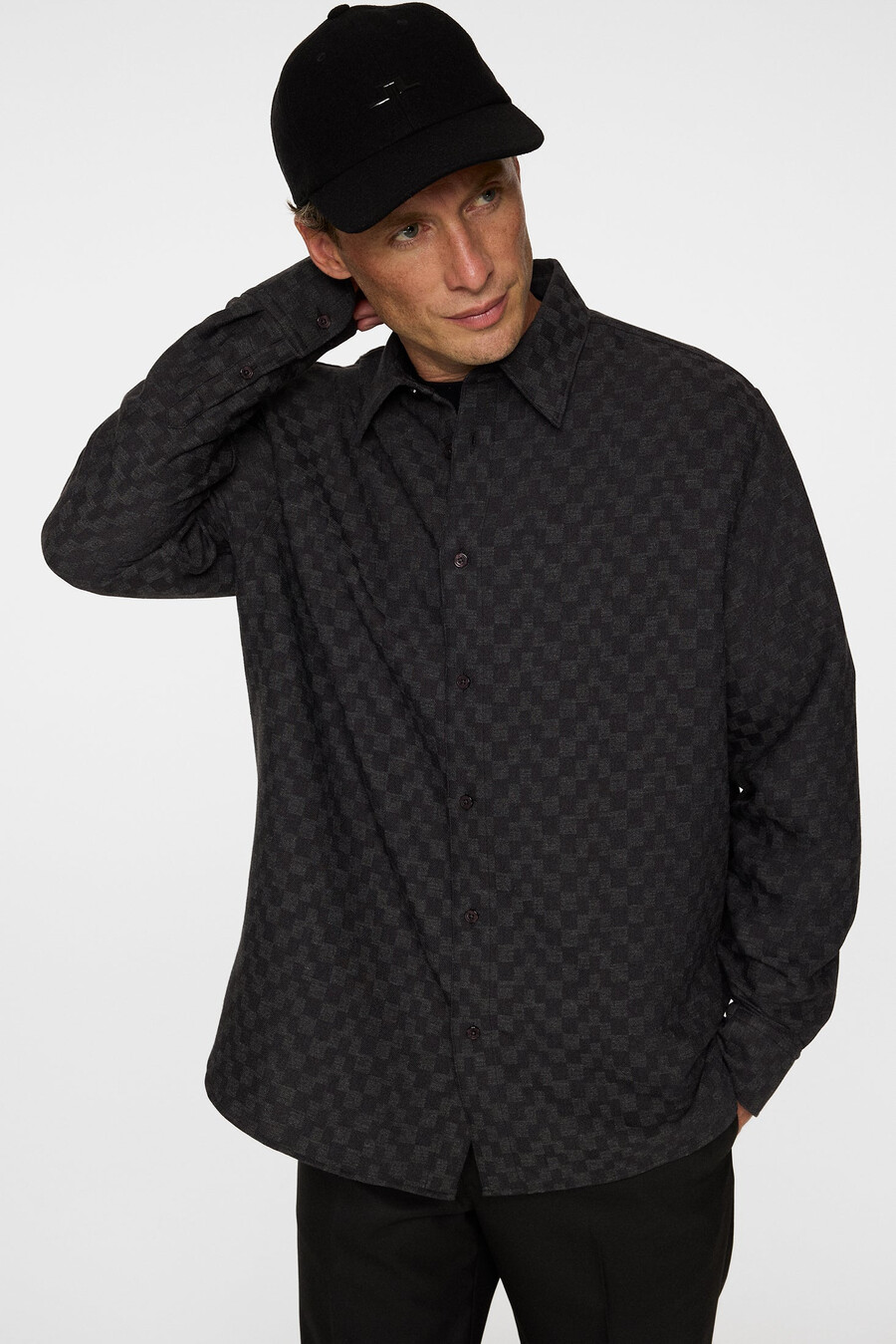 camisa jacquard regular ls