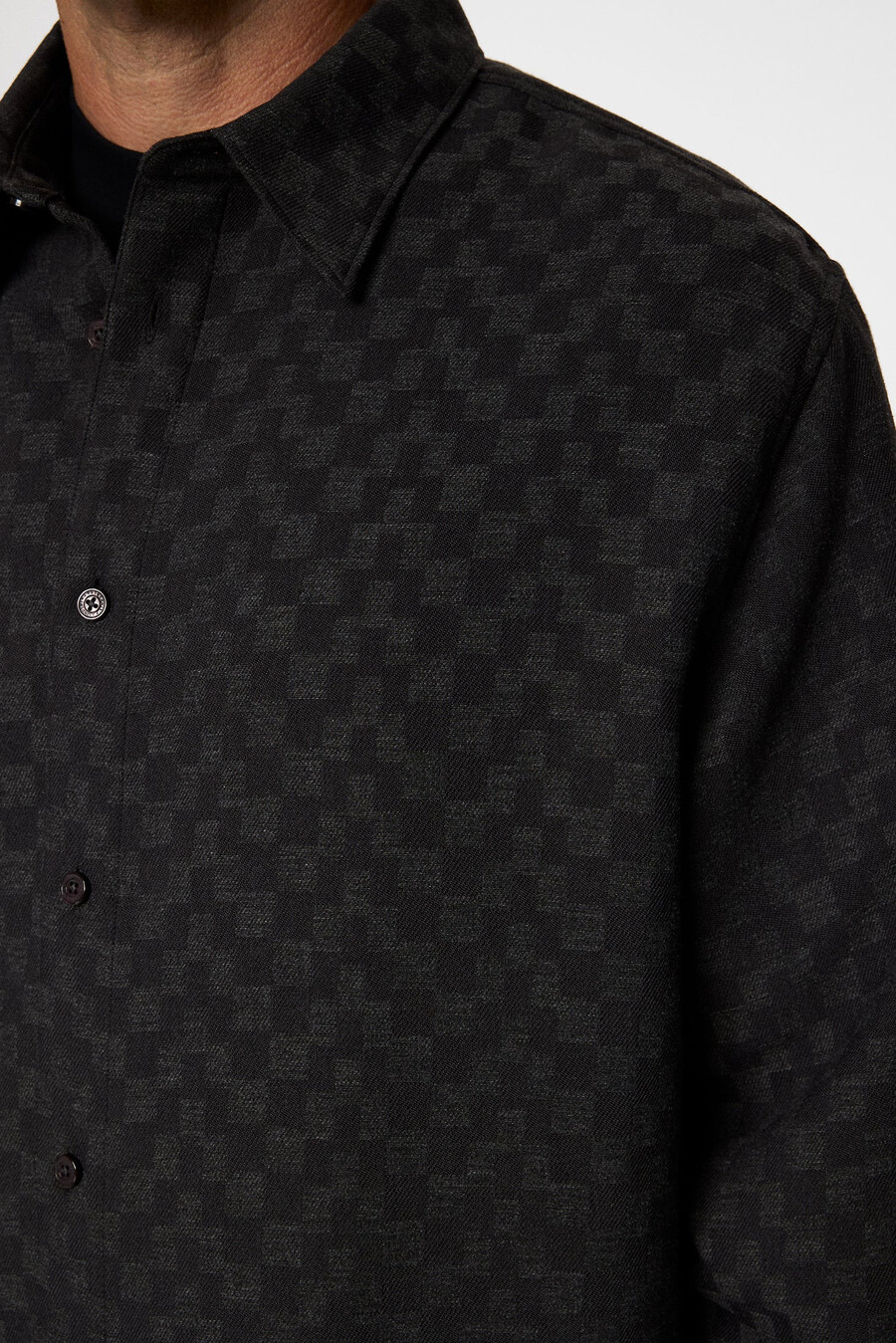 camisa jacquard regular ls